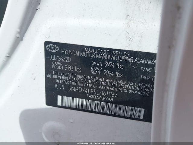 2020 HYUNDAI ELANTRA SE 9