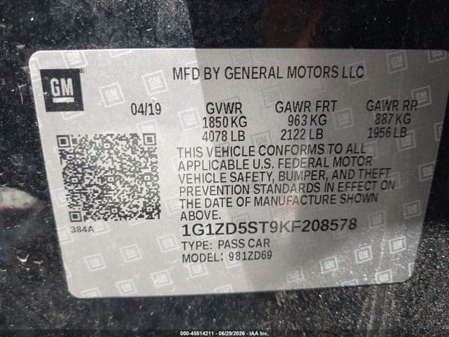 2019 CHEVROLET MALIBU LT 9