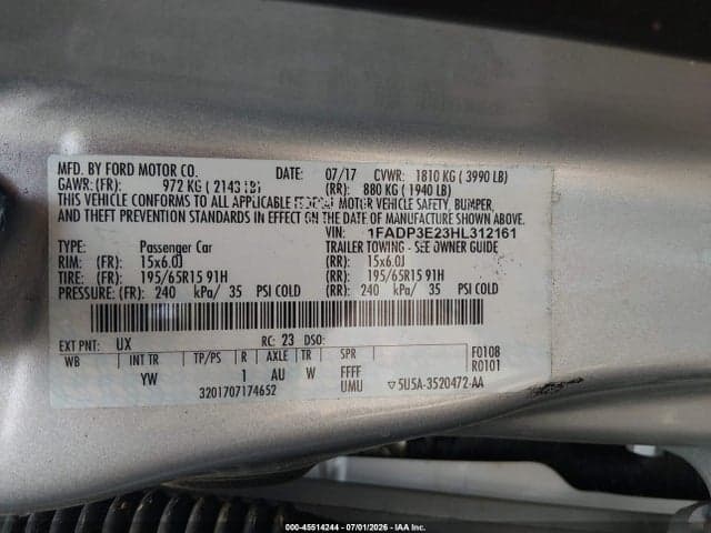 2017 FORD FOCUS S 9