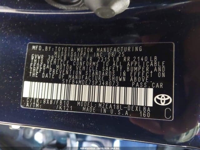 2025 TOYOTA COROLLA LE 9