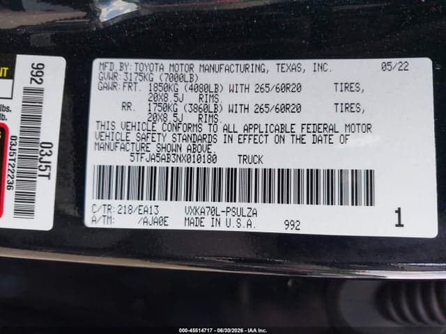 2022 TOYOTA TUNDRA LIMITED 9