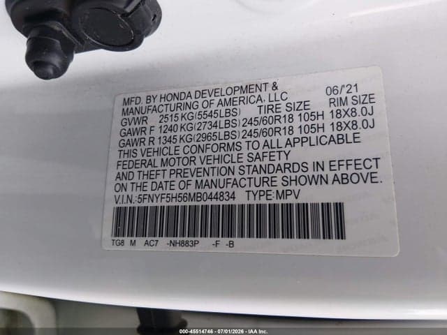 2021 HONDA PILOT 2WD EX-L 9
