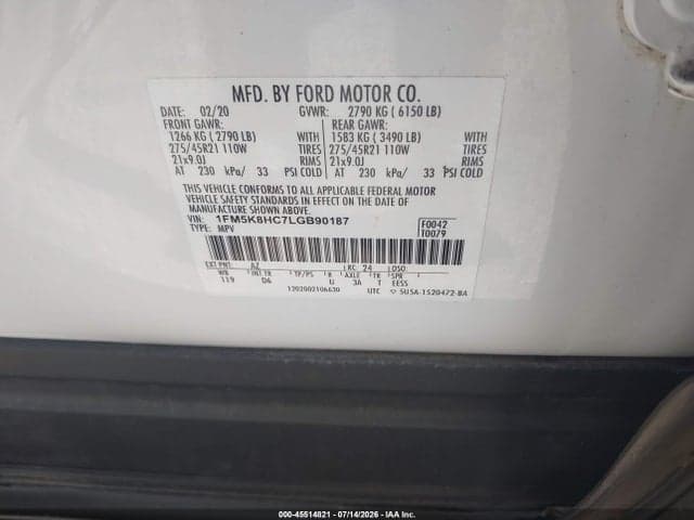 2020 FORD EXPLORER PLATINUM 9