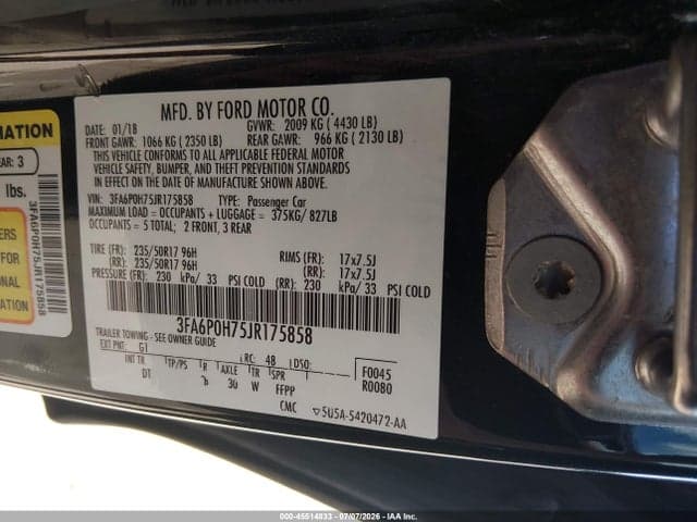 2018 FORD FUSION SE 9