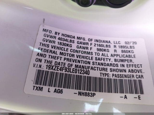 2020 HONDA INSIGHT TOURING 9