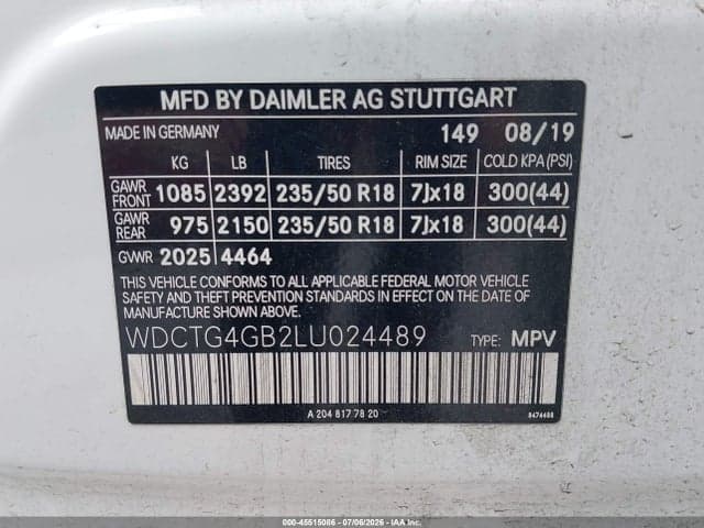 2020 MERCEDES-BENZ GLA 250 4MATIC 9