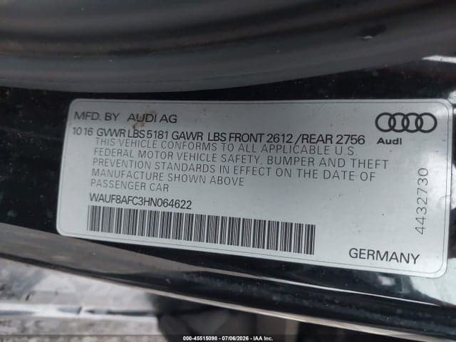 2017 AUDI A6 PREMIUM 9