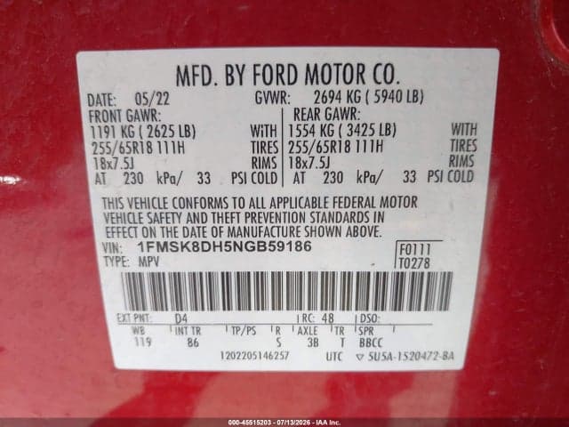 2022 FORD EXPLORER XLT 9