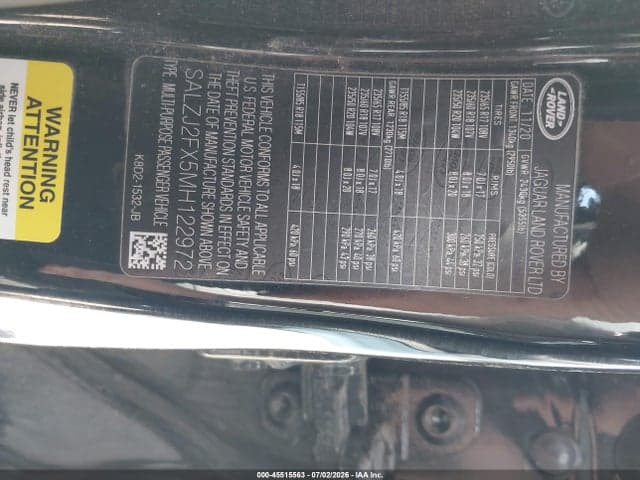2021 LAND ROVER RANGE ROVER EVOQUE S 9