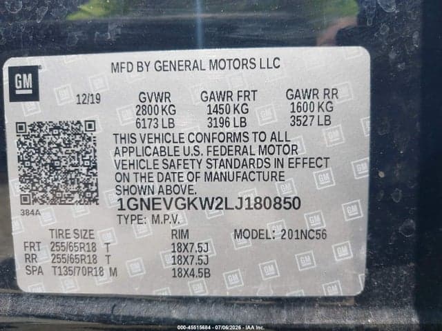 2020 CHEVROLET TRAVERSE AWD LT CLOTH 9