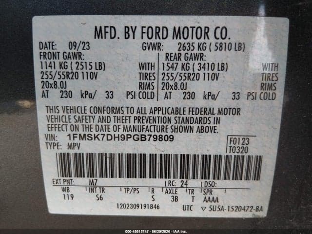 2023 FORD EXPLORER XLT 9