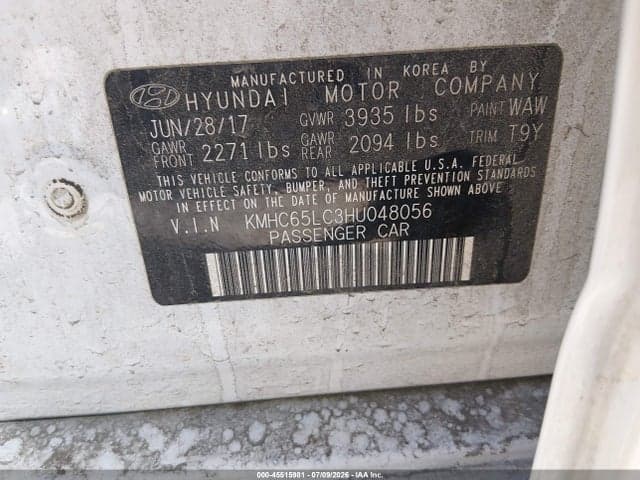 2017 HYUNDAI IONIQ HYBRID BLUE 9