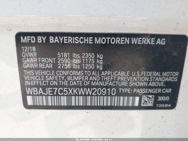 2019 BMW 540I XDRIVE 9