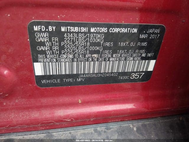 2017 MITSUBISHI OUTLANDER SPORT 2.0 ES/2.0 LE 9