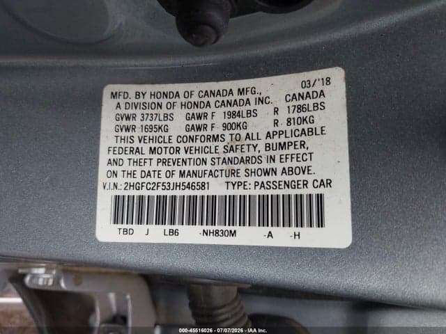2018 HONDA CIVIC LX 9