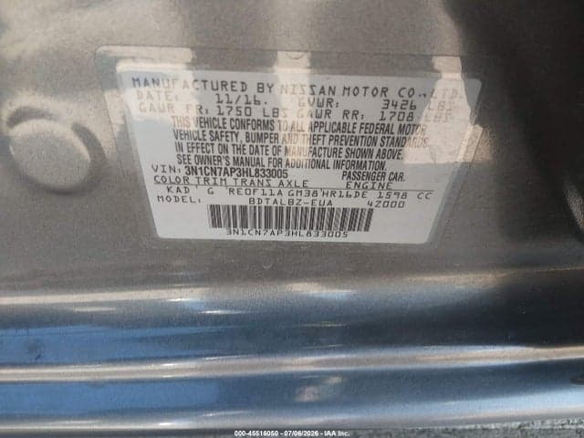 2017 NISSAN VERSA 1.6 SV 9