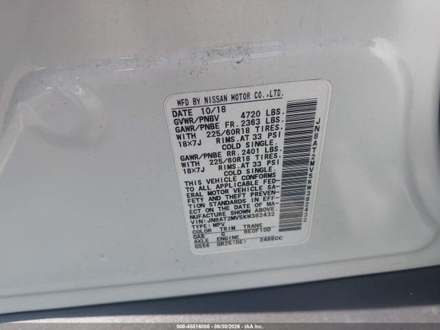 2019 NISSAN ROGUE SV 9