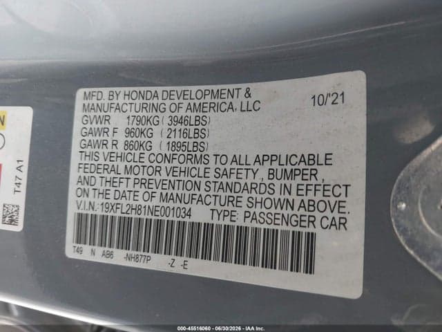 2022 HONDA CIVIC SPORT 9