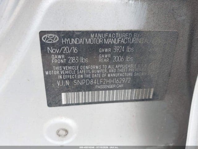 2017 HYUNDAI ELANTRA SE 9
