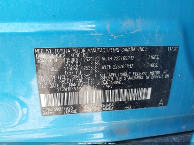 2021 TOYOTA RAV4 XLE 9