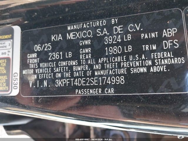 2025 KIA K4 LX 9