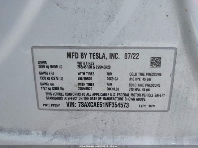 2022 TESLA MODEL X DUAL MOTOR ALL-WHEEL DRIVE 9