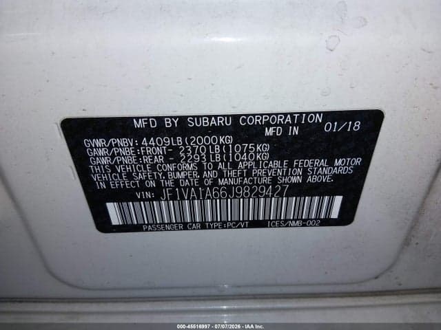 2018 SUBARU WRX 9