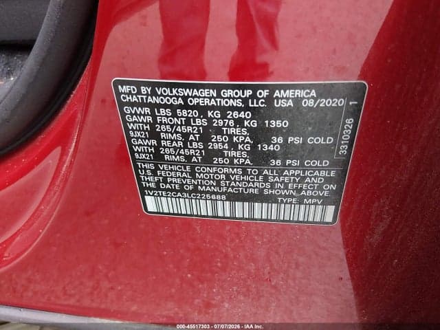 2020 VOLKSWAGEN ATLAS CROSS SPORT 3.6L V6 SEL PREMIUM R-LINE 9