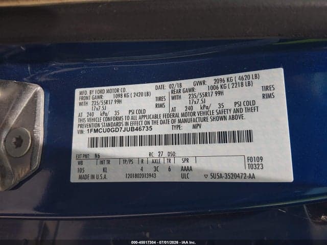2018 FORD ESCAPE SE 9