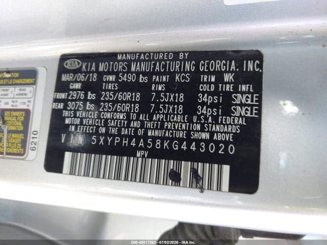 2019 KIA SORENTO 3.3L EX 9