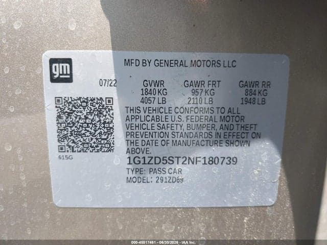 2022 CHEVROLET MALIBU FWD LT 9