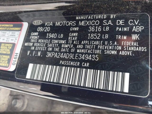2020 KIA RIO LX 9
