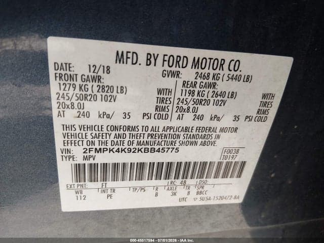 2019 FORD EDGE TITANIUM 9