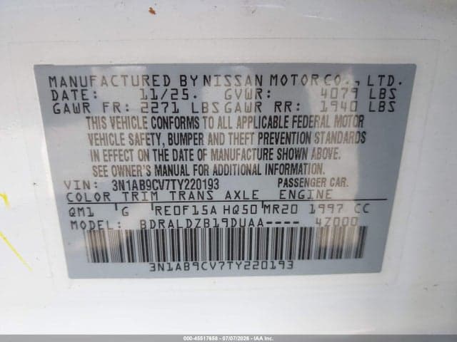2026 NISSAN SENTRA SV 9