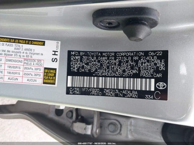 2022 TOYOTA COROLLA HYBRID LE 9