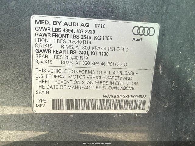 2017 AUDI Q3 2.0T PREMIUM 9