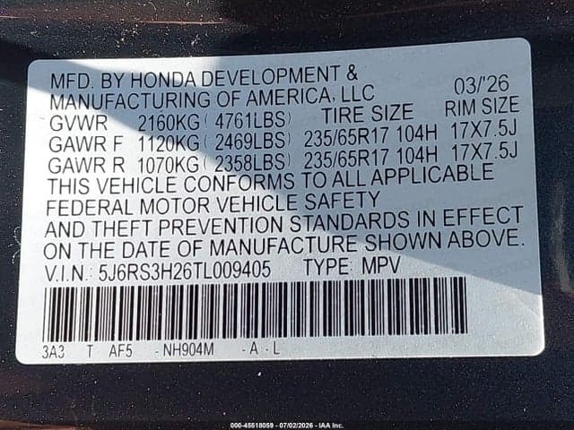 2026 HONDA CR-V LX 2WD 9