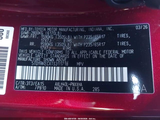 2026 TOYOTA SIENNA XLE 9