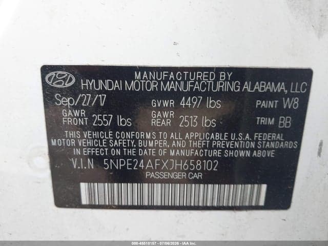 2018 HYUNDAI SONATA SE 9
