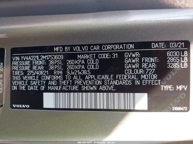 2021 VOLVO XC90 T6 INSCRIPTION 6 PASSENGER 9