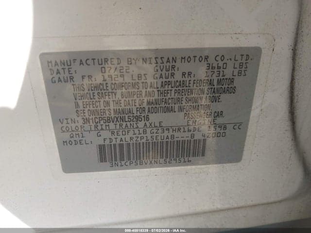 2022 NISSAN KICKS S XTRONIC CVT 9