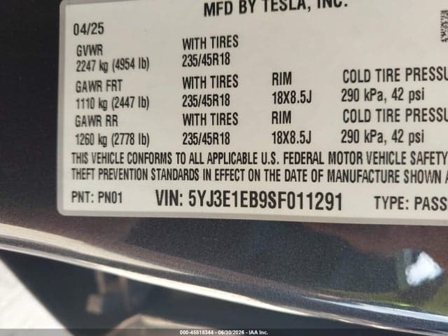 2025 TESLA MODEL 3 LONG RANGE ALL-WHEEL DRIVE 9