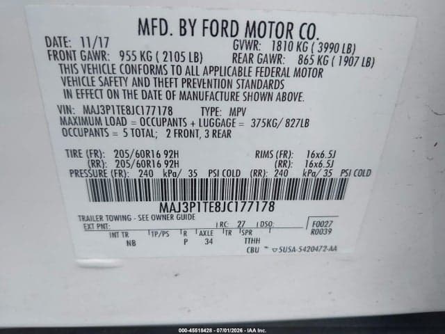 2018 FORD ECOSPORT SE 9