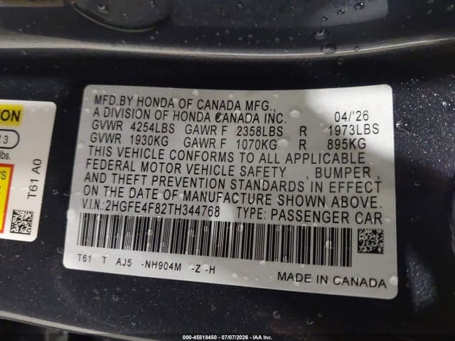 2026 HONDA CIVIC HYBRID SPORT/SPORT TOURING 9