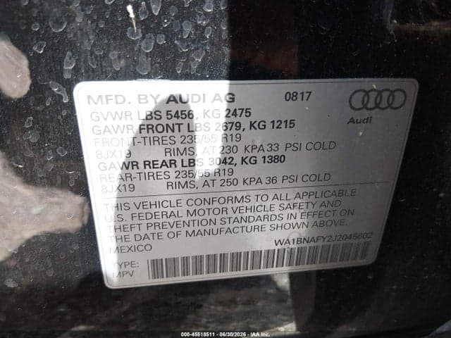 2018 AUDI Q5 2.0T PREMIUM/2.0T TECH PREMIUM 9