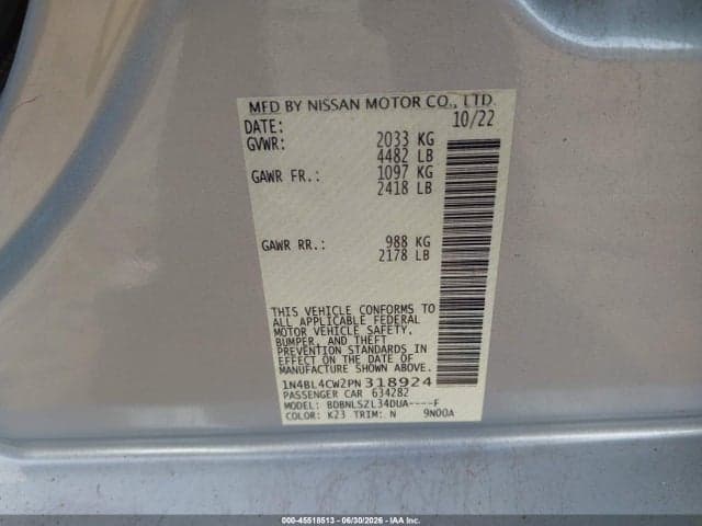 2023 NISSAN ALTIMA SR INTELLIGENT AWD 9