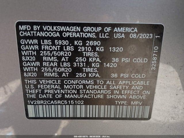 2024 VOLKSWAGEN ATLAS 2.0T SEL 9