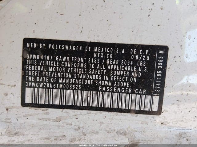 2026 VOLKSWAGEN JETTA SEL 9