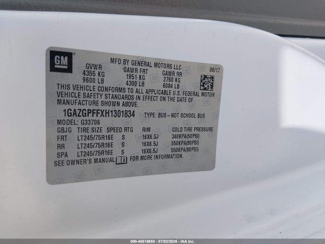 2017 CHEVROLET EXPRESS 3500 LT 9