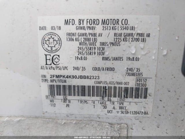 2018 FORD EDGE TITANIUM 9